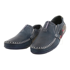 Mario Pala Mocasines de hombre 834 azul marino rojo gris 1
