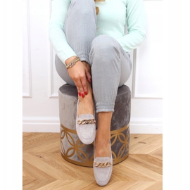 Mocasines grises con cadena LL-237P Gris 2