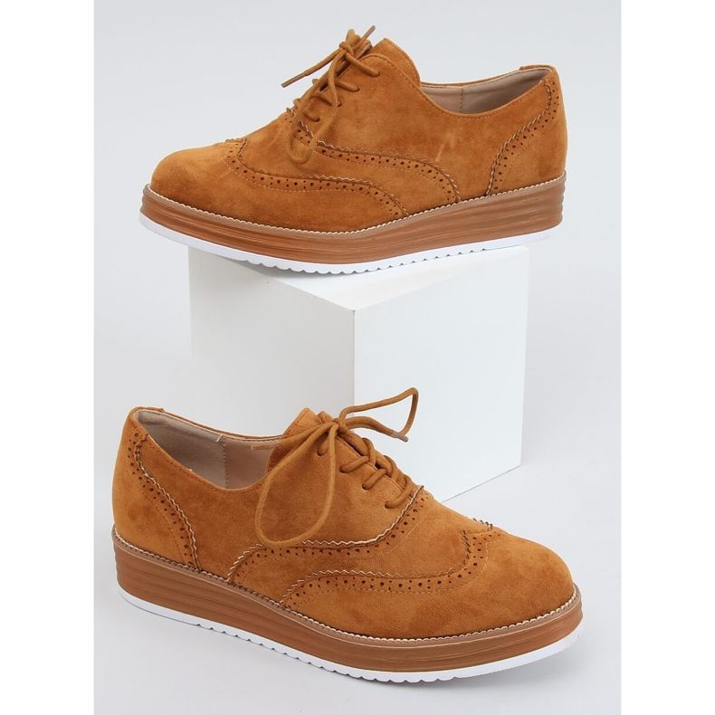 Mocasines con cordones de mujer camel 8998-46 Camel marrón multicolor 1