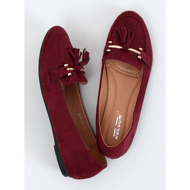Mocasines burdeos de mujer 9988-159 Wine rojo 1