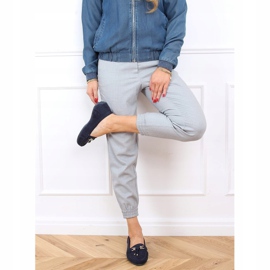 Mocasines de mujer con plataforma azul marino H9228 Azul 3