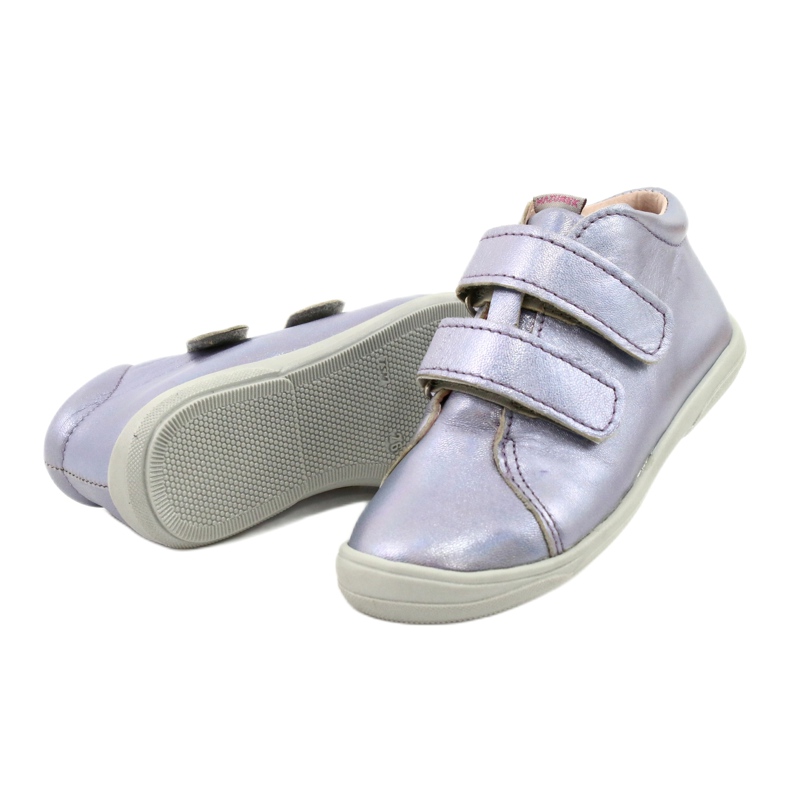 Zapatos de velcro de cuero para niñas 1264 Mazurek holográfico púrpura 2