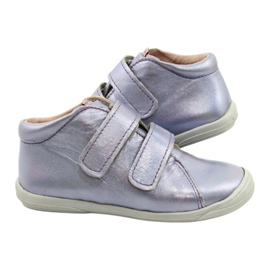 Zapatos de velcro de cuero para niñas 1264 Mazurek holográfico púrpura 4