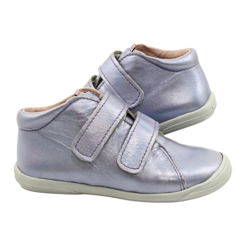 Zapatos de velcro de cuero para niñas 1264 Mazurek holográfico púrpura 4