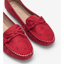 Mocasines rojos con estampado Maura calado 2
