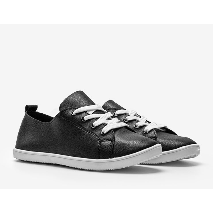 Zapatillas de cuero ecológico Athena negras negro 1 Zapatillas de cuero ecológico Athena negras negro 1
