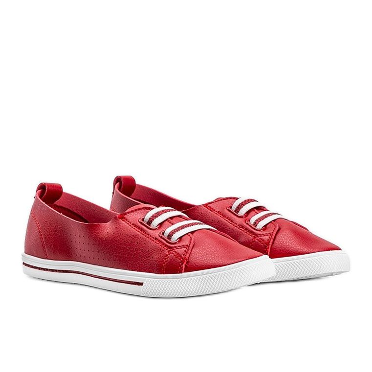 Zapatillas Isabela de piel ecológica roja rojo 1