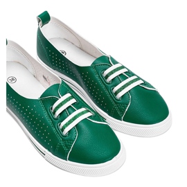 Zapatillas Isabela de piel ecológica verde 2