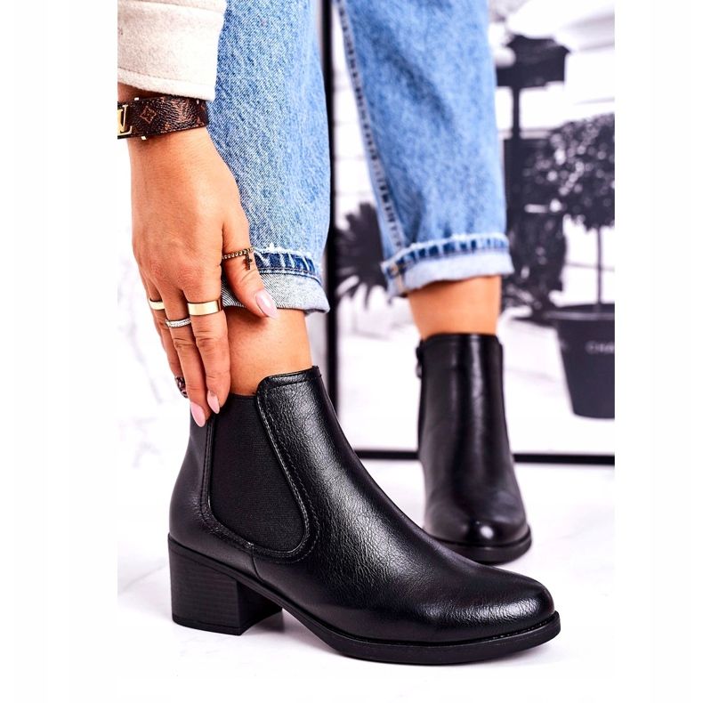 J. Star Botas cálidas para mujer Jodhpur boots On Heel Black Forevermore negro 1