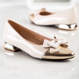 Zapatos de salón elegantes con lazo VINCEZA beige 1