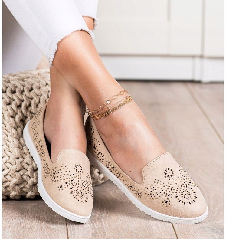 Renda Señores de ante con cristales beige 2