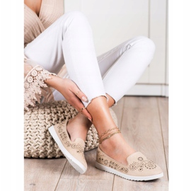Renda Señores de ante con cristales beige 1