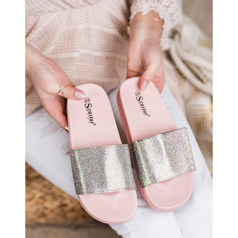 Seastar Pantuflas con Cristales rosa 2