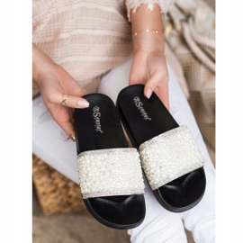 Seastar Pantuflas Elegantes Con Perlas negro 2