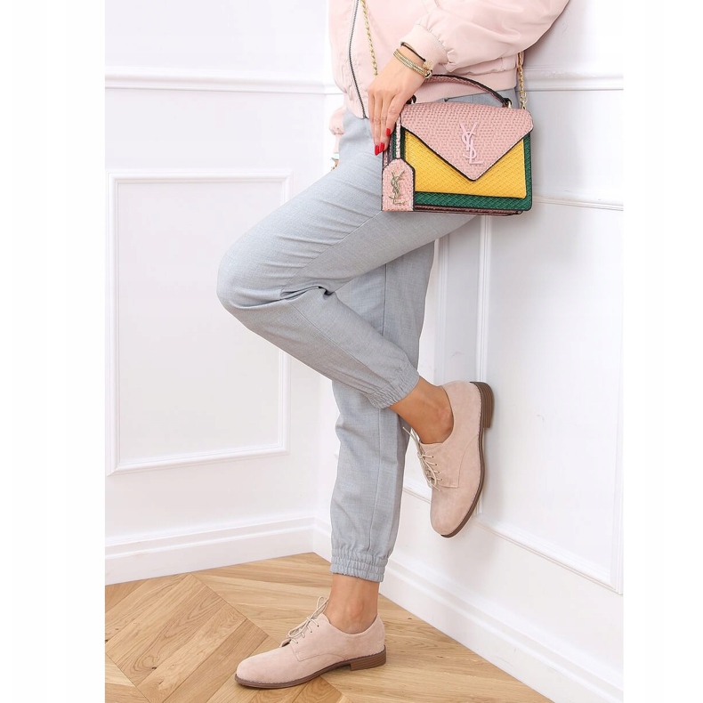 Pink G325 Pink mocasines con cordones rosado 1 Pink G325 Pink mocasines con cordones rosado 1