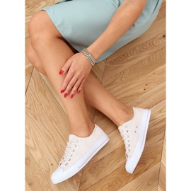 Zapatillas de mujer beige y rosa C949 Color Nude rosado 2
