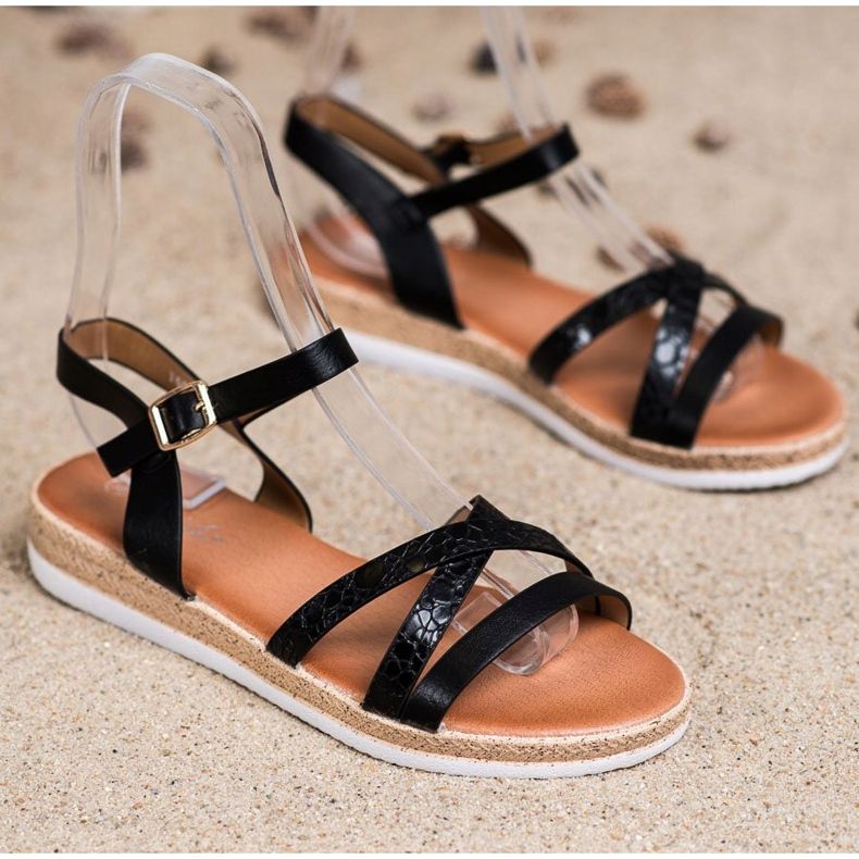 Weide Cómodas sandalias negras negro 1