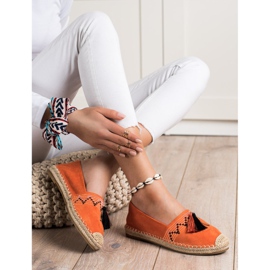 Best Shoes Alpargatas de moda con adornos naranja 1