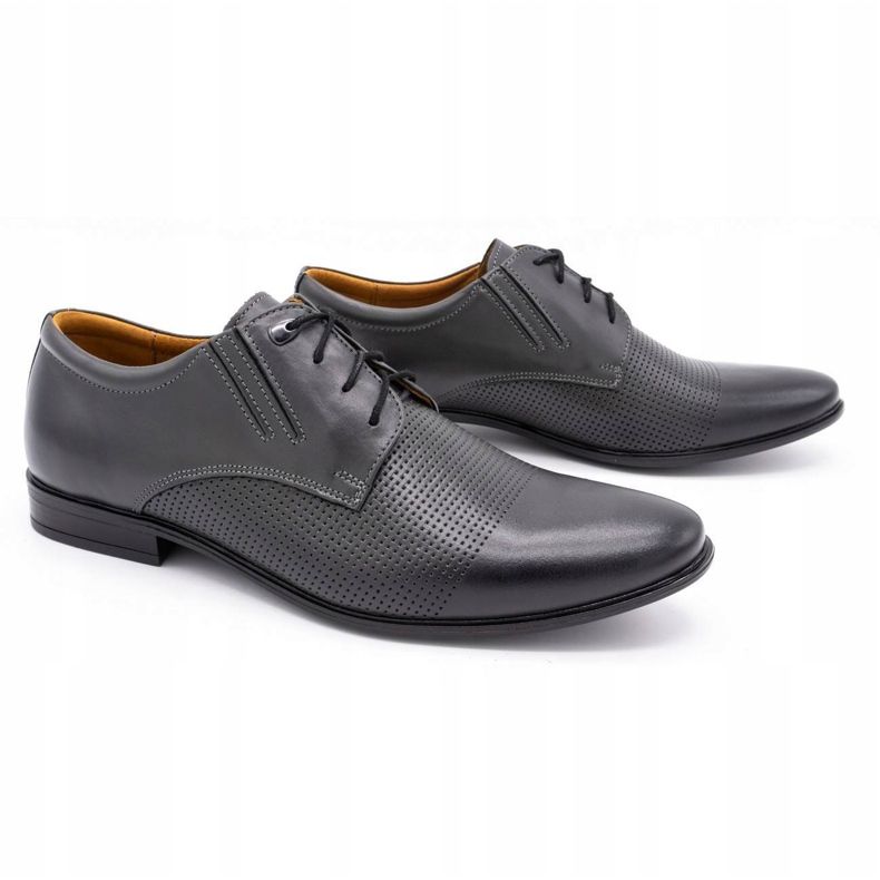 Olivier Zapatos de cuero para hombres 482 gris 1