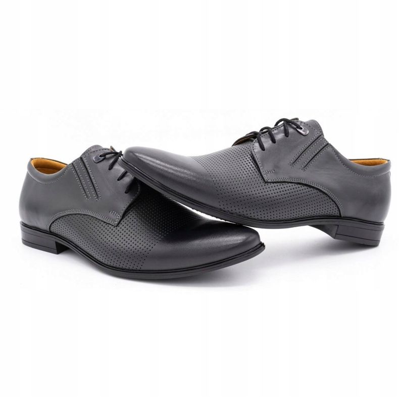 Olivier Zapatos de cuero para hombres 482 gris 3