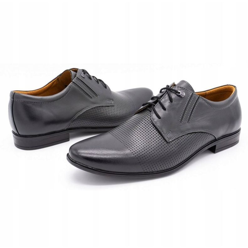 Olivier Zapatos de cuero para hombres 482 gris 5