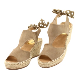 Sandalias de mujer con cuña Taupe Monroe beige 1