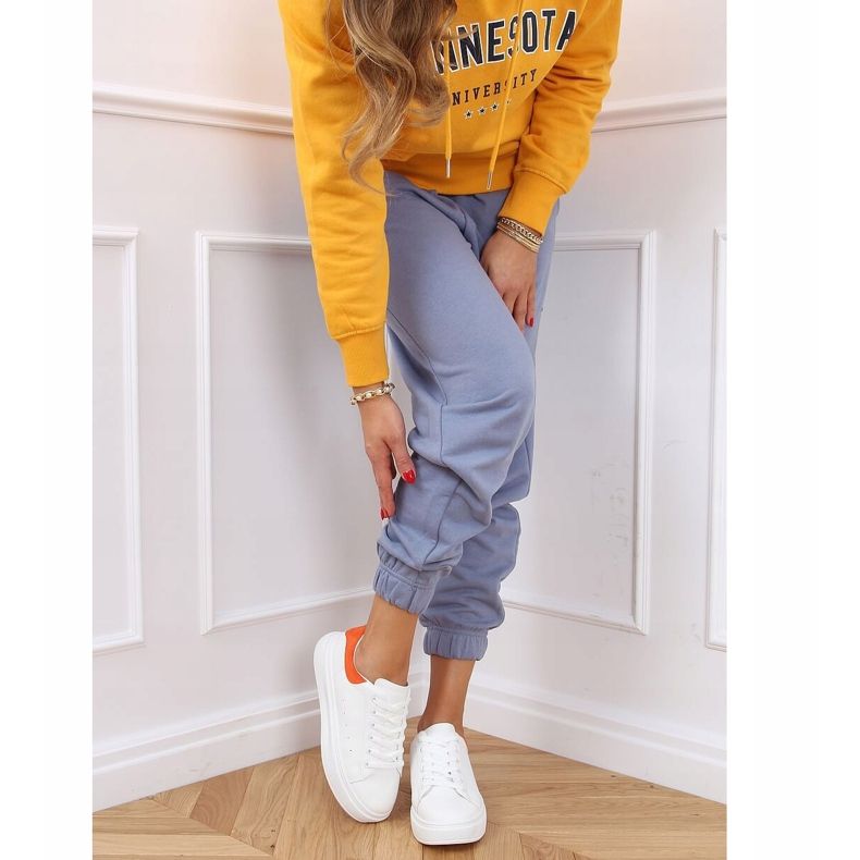 Zapatillas de mujer blancas y naranjas A88-63 Naranja blanco 2