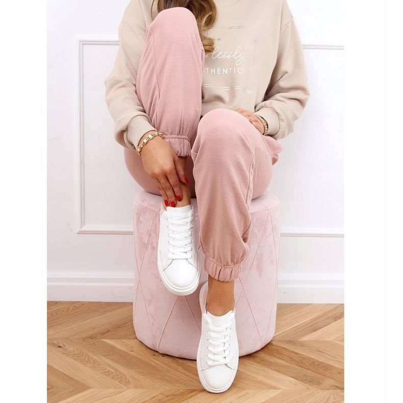 Zapatillas de mujer blancas y rosas A88-63 Pink blanco 1