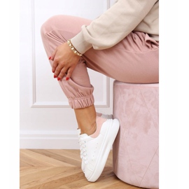 Zapatillas de mujer blancas y rosas A88-63 Pink blanco 2