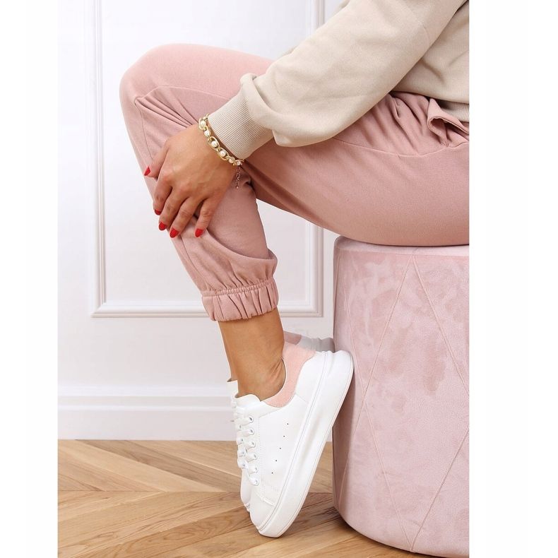 Zapatillas de mujer blancas y rosas A88-63 Pink blanco rosado 2