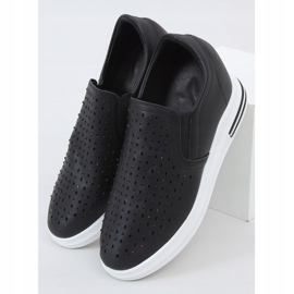 Negro Zapatillas sin cordones con tacones de cuña HY-251 Negro 3