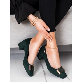 Zapatos de tacón bajo Sergio Leone verde 1