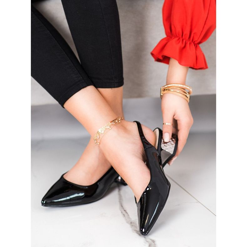 Filippo Bombas de moda con talón expuesto negro 1