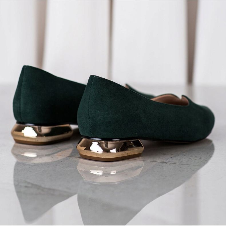 Salón Con Tacón Dorado VINCEZA verde 2