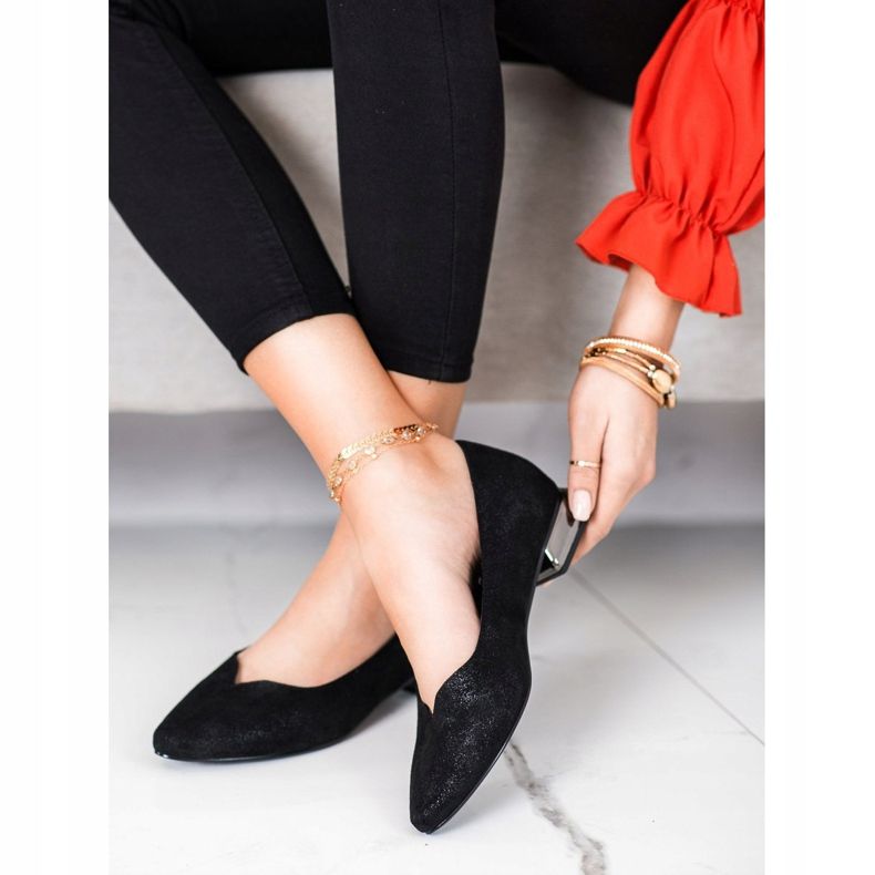 Salón Con Tacón Plateado VINCEZA negro 1