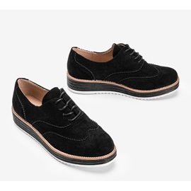 Zapatos de ante negro con suela alta Kenia 2