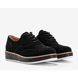 Zapatos de ante negro con suela alta Kenia 3