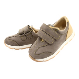 Mazurek Zapatos de cuero para niños 1362 Velcro marrón 1