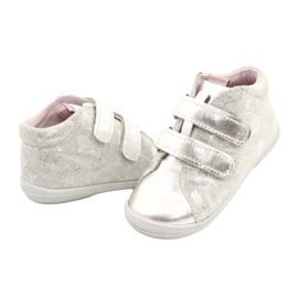 Mazurek Botines deportivos velcro piel 1264 flor plata 3