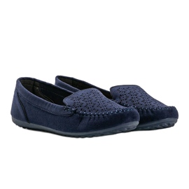 Mocasines azul marino con puntera calada Frida 1 Mocasines azul marino con puntera calada Frida 1