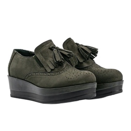 Zapatos de gamuza verde en la cuña Makenzie 1 Zapatos de gamuza verde en la cuña Makenzie 1