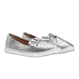 Mocasines plateados con acabado calado Madalyne plata 3