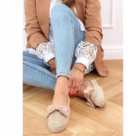 Alpargatas de mujer beige y rosa J131-22 Beige 2