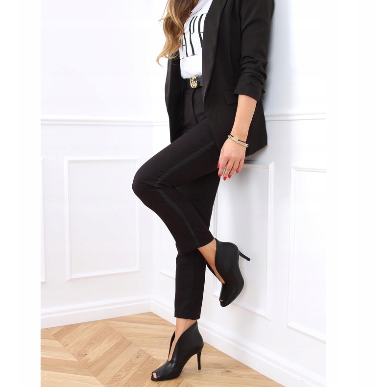 Botas negras con punta abierta 9501 Black negro 1