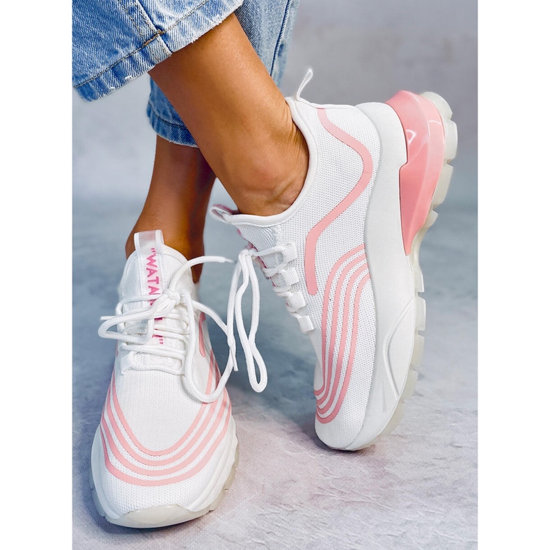 Calcetines deportivos blancos BX1820-SP BLANCO / ROSA 1