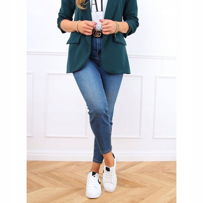 Zapatillas de mujer blancas CC-40 WHITE / BLACK blanco negro 2