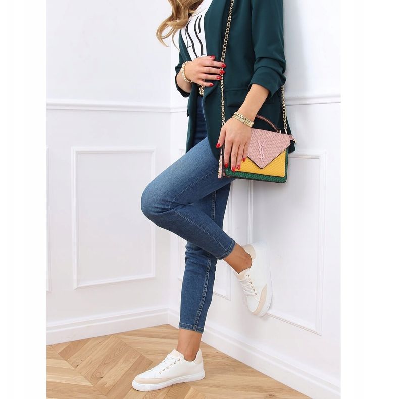 Zapatillas de mujer blancas 6110 Beige blanco 1