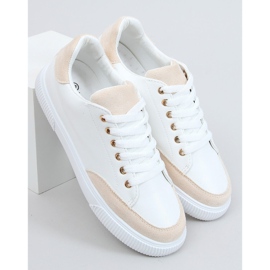 Zapatillas de mujer blancas 6110 Beige blanco 3