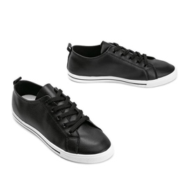 Zapatillas negras de cuero ecológico de Joelle negro 2