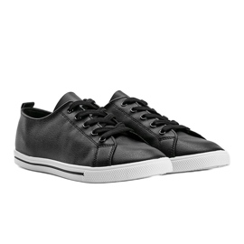 Zapatillas negras de cuero ecológico de Joelle negro 3
